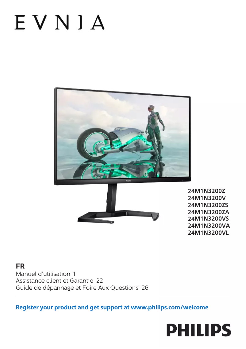 Image de la première page du manuel de l'appareil Evnia 24M1N3200ZS