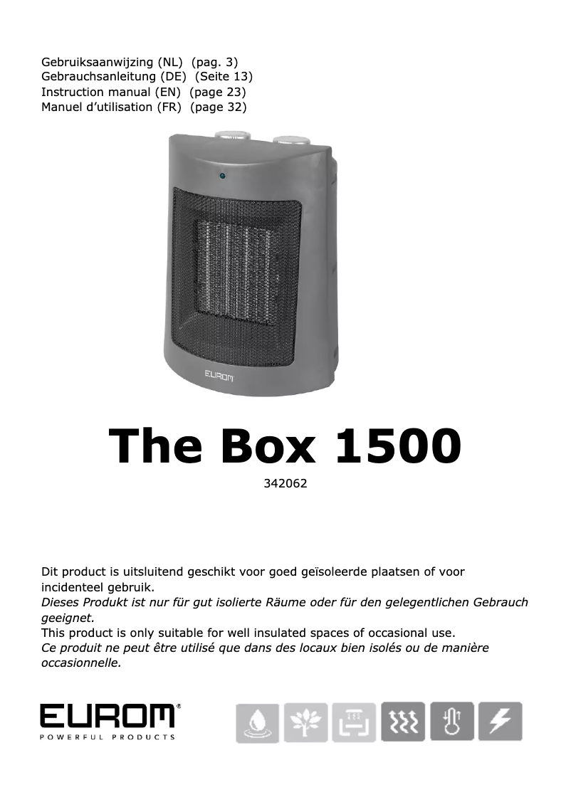 Page n°1 - Manuel utilisateur Eurom The Box 1500
