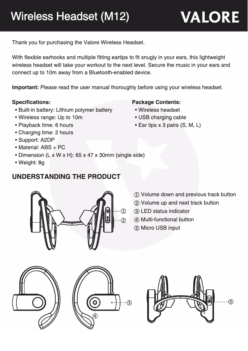 Image de la première page du manuel de l'appareil M12