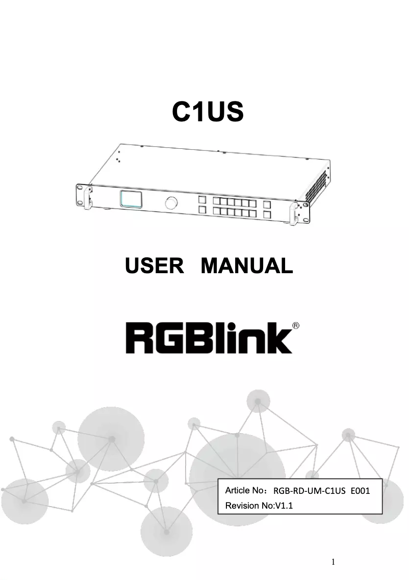 Page n°1 - Manuel utilisateur RGBlink C1US II