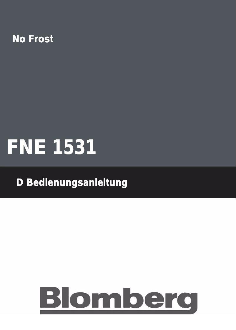 Page 1 de la notice Manuel utilisateur Blomberg FNE 1531