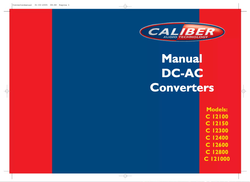 Page n°1 - Manuel utilisateur Caliber C 12400