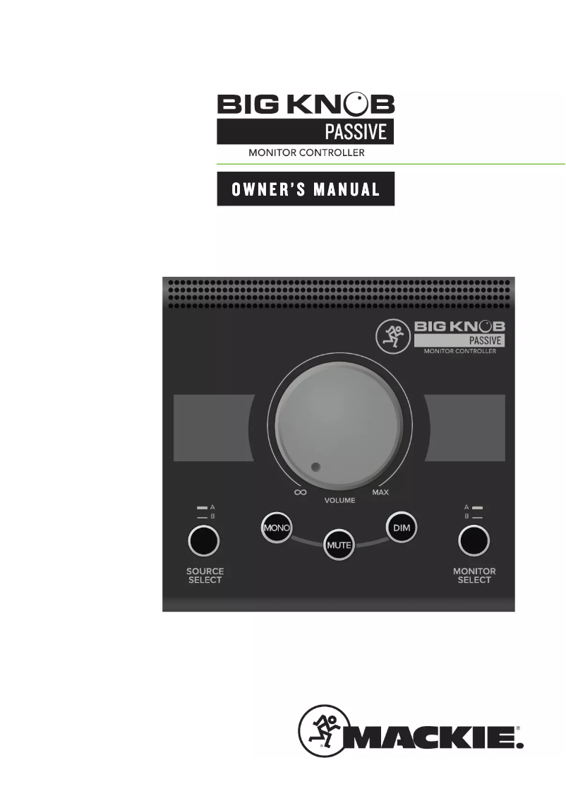 Page n°1 - Manuel utilisateur Mackie Big Knob Passive