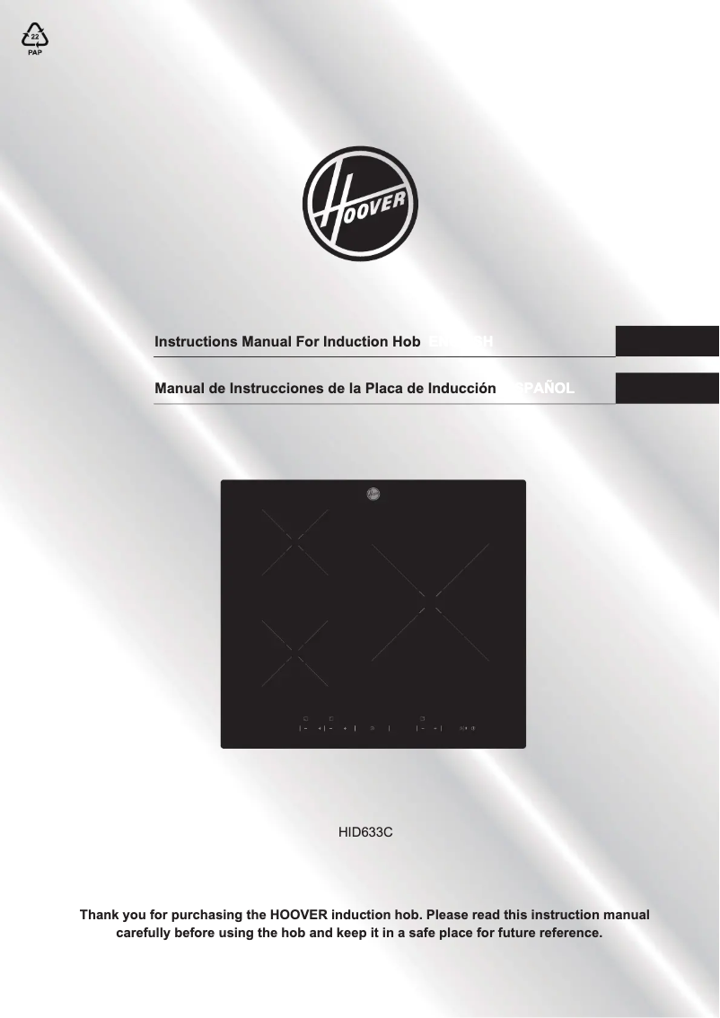 Page n°1 - Manuel utilisateur Hoover HID633C