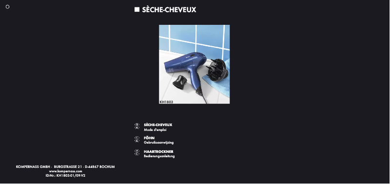 Image de la première page du manuel de l'appareil KH 1803