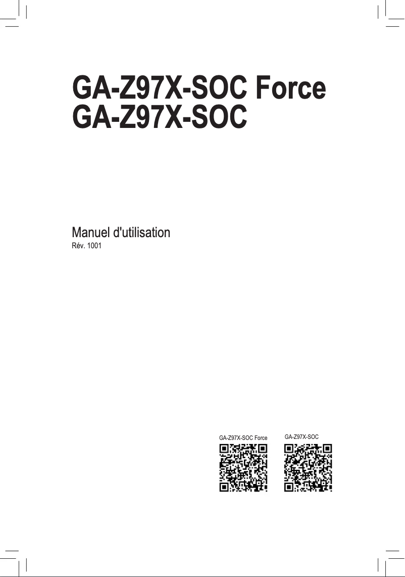 Image de la première page du manuel de l'appareil GA-Z97X-SOC