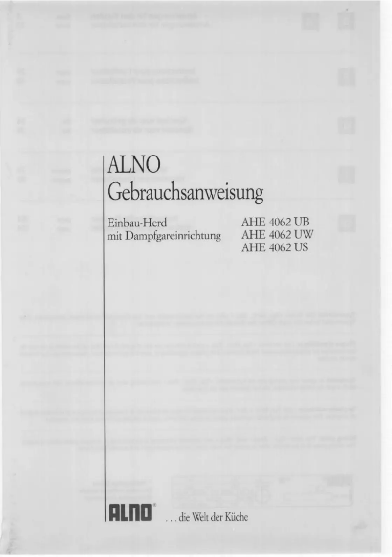 Page n°1 - Manuel utilisateur Alno AHE 4062 UW