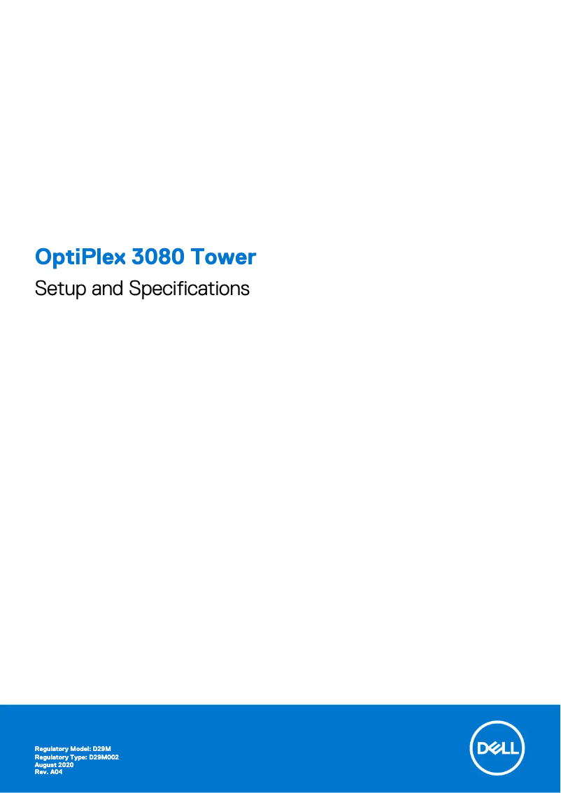 Page n°1 - Guide d'installation Dell OptiPlex 3080 Tower