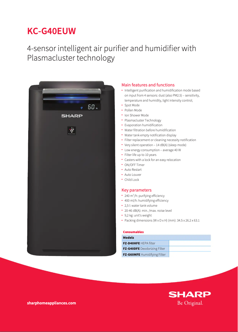 Page n°1 - Manuel utilisateur Sharp KC-G40EU
