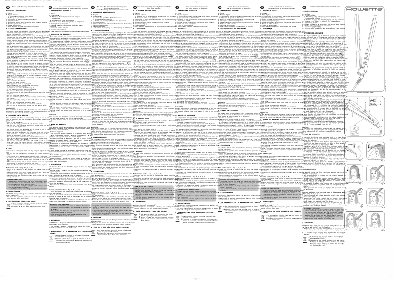 Imagen de la primera página del manual del dispositivo Liss & Curl SF4412