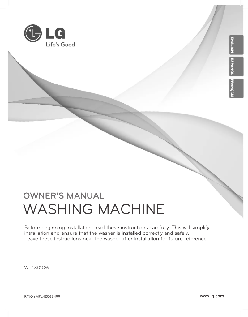 Page n°1 - Manuel utilisateur LG WT4801CW