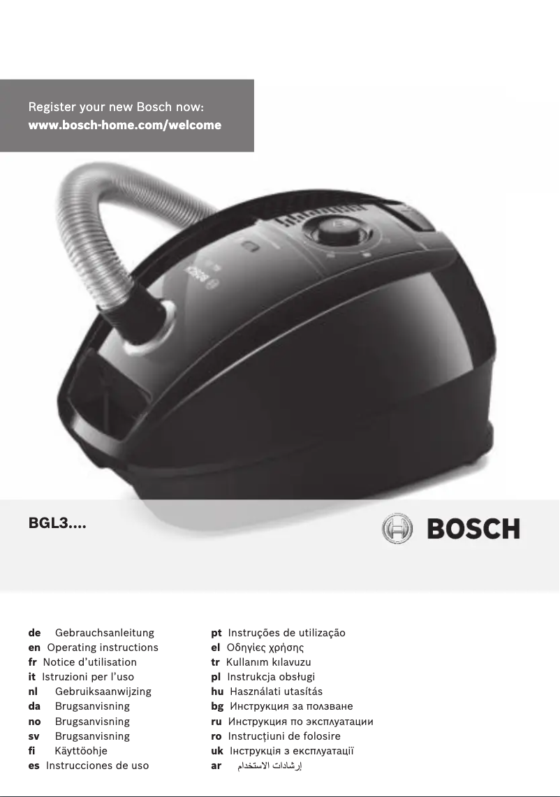 Page 1 de la notice Manuel utilisateur Bosch BGL3A110