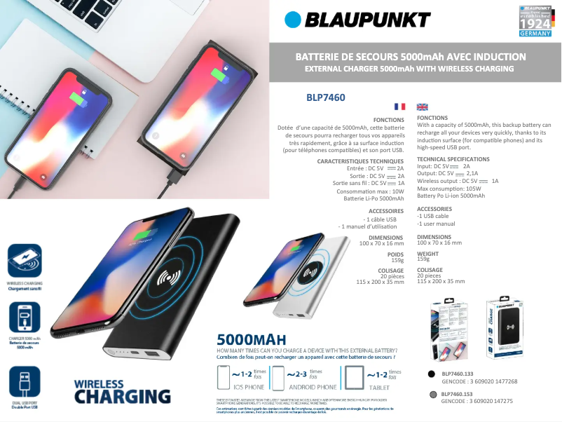 Image de la première page du manuel de l'appareil BLP7460