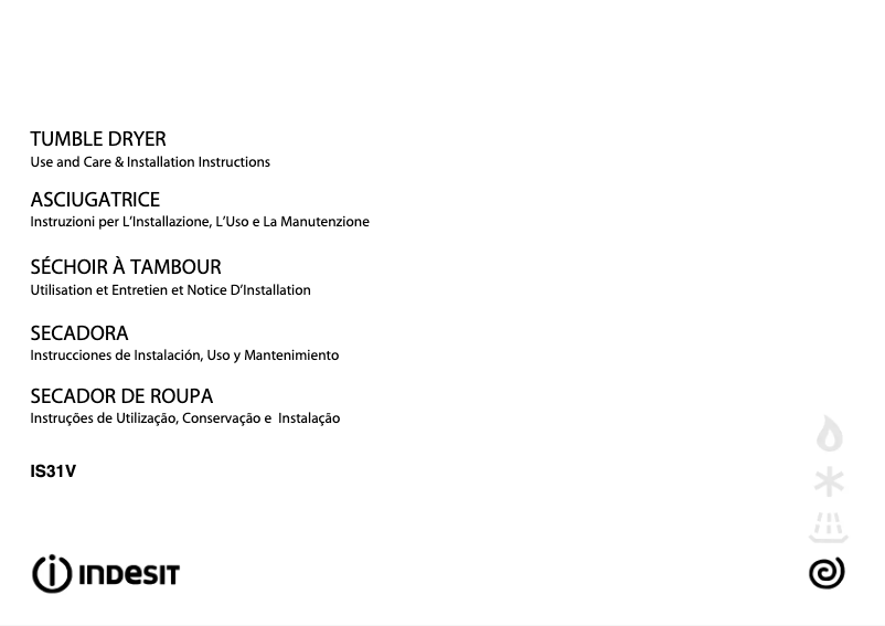 Page n°1 - Manuel utilisateur Indesit IS 31 V (EX)