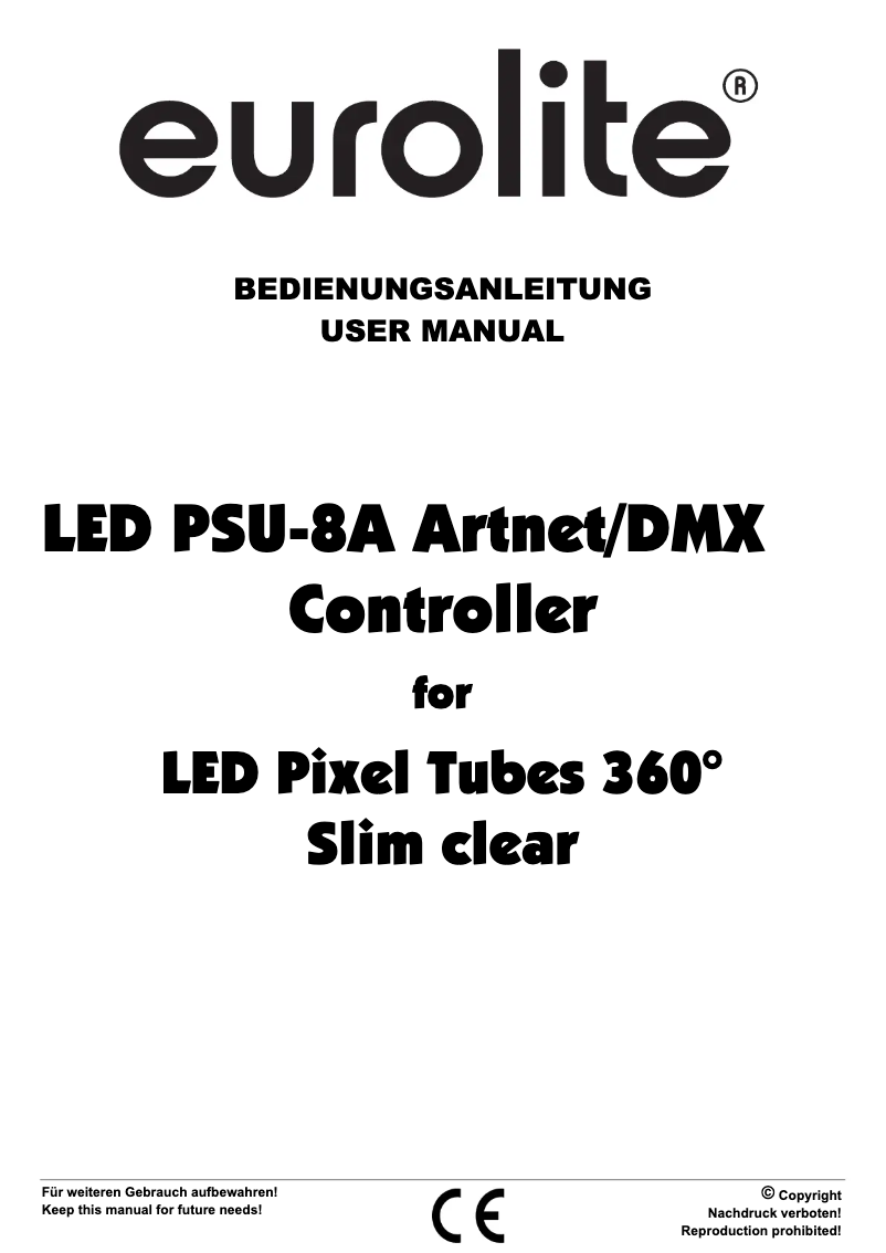 Page 1 de la notice Manuel utilisateur Eurolite LED PSU-8A Artnet/DMX Controller