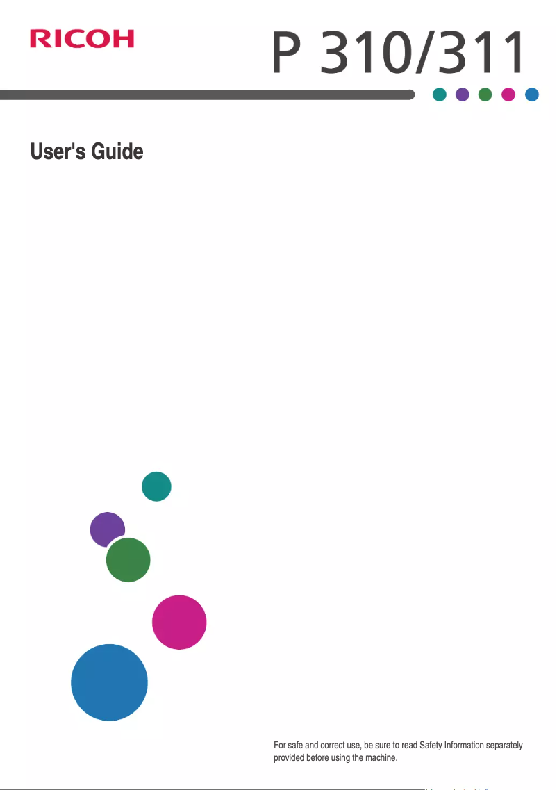 Page n°1 - Manuel utilisateur Ricoh P 311