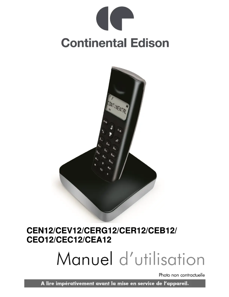 Page n°1 - Manuel utilisateur Continental Edison CERG12