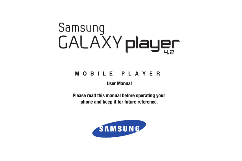 Page n°1 - Manuel utilisateur Samsung Galaxy Player 4.2