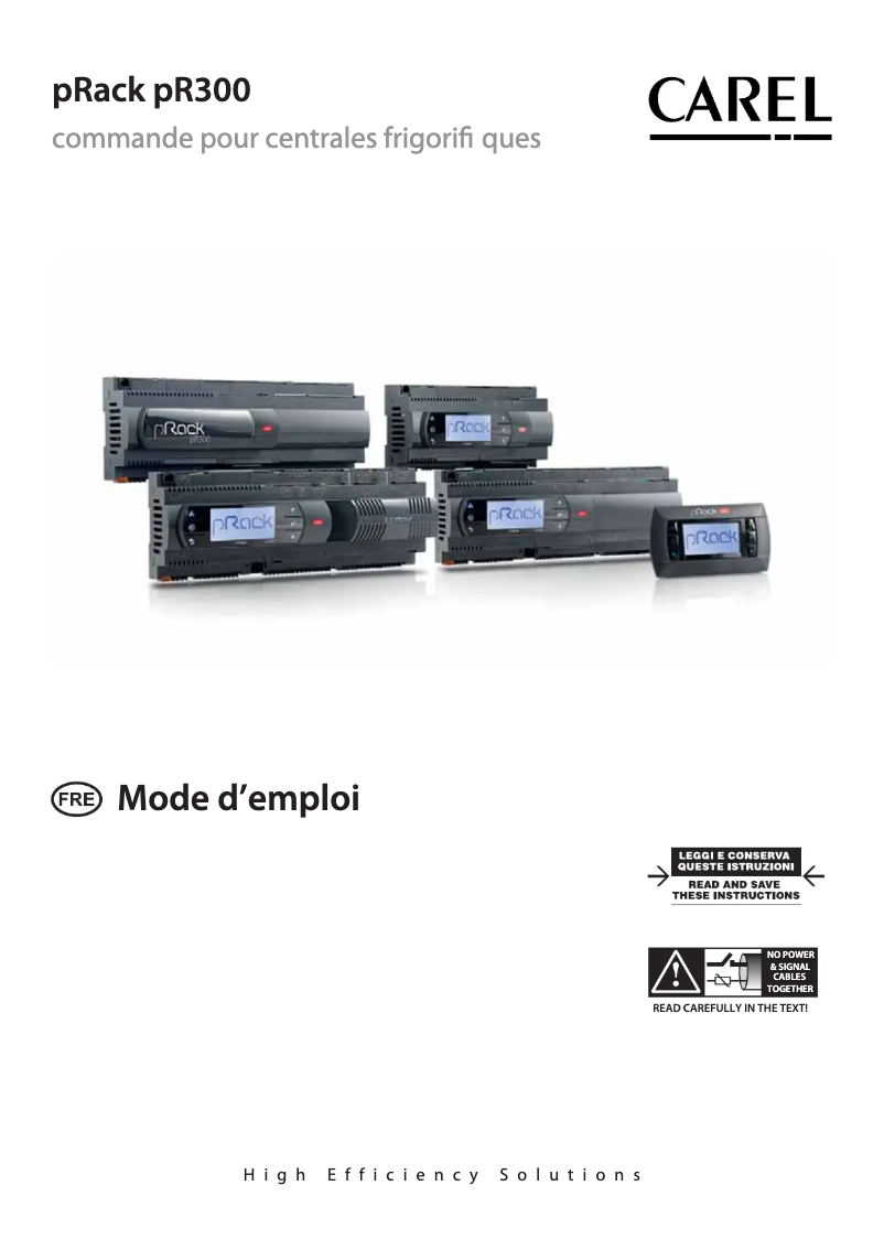 Page 1 de la notice Manuel utilisateur Carel pRack pR300