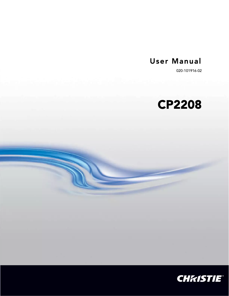 Page n°1 - Manuel utilisateur Christie CP2208
