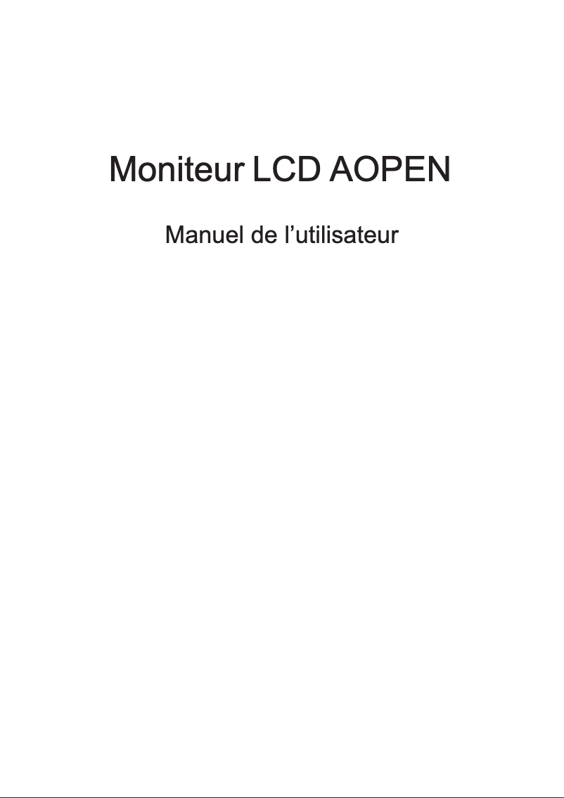 Page n°1 - Manuel utilisateur Aopen 27XC1R P