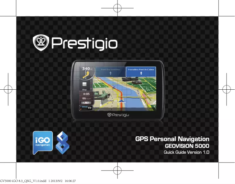 Page 1 de la notice Manuel utilisateur Prestigio GeoVision 5000