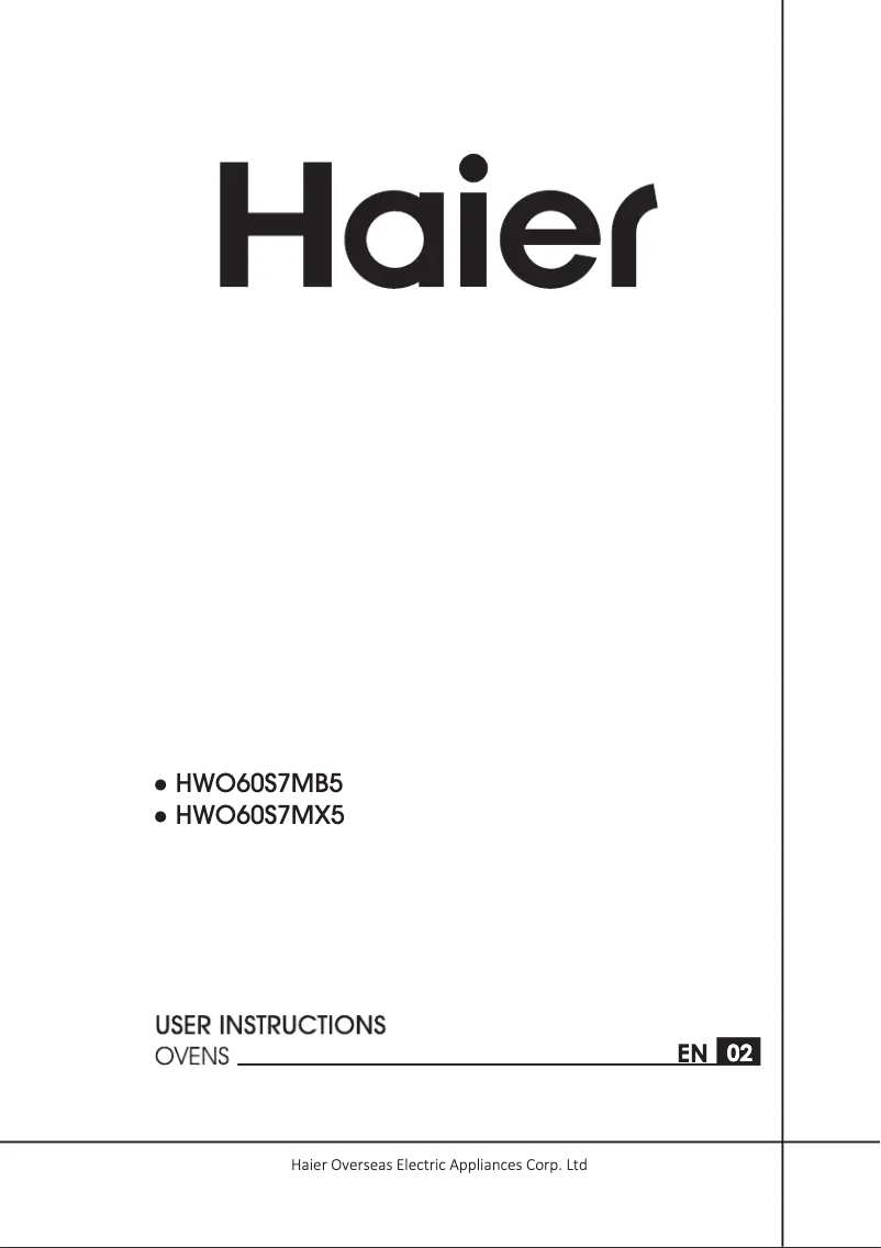 Page 1 de la notice Manuel utilisateur Haier HWO60S7MX5