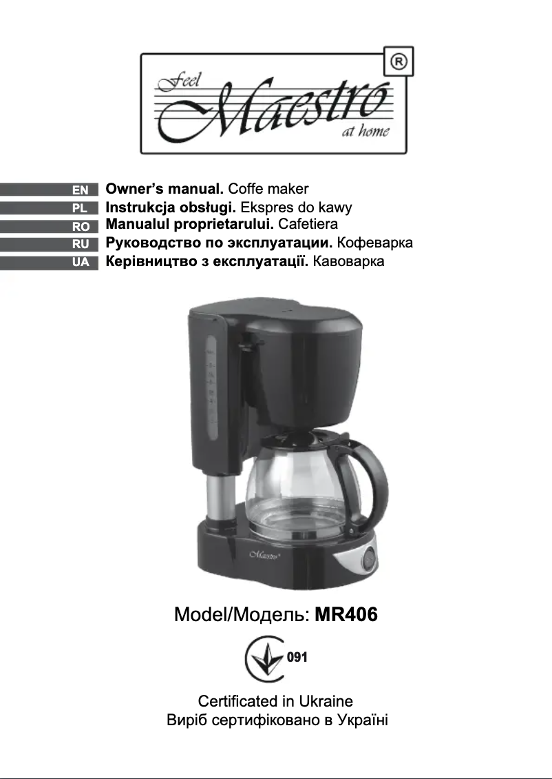 Página 1 del manual Manual de usuario Maestro MR406