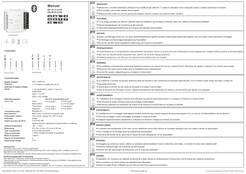 Page 1 de la notice Manuel utilisateur Müller EA 46.22 pro4