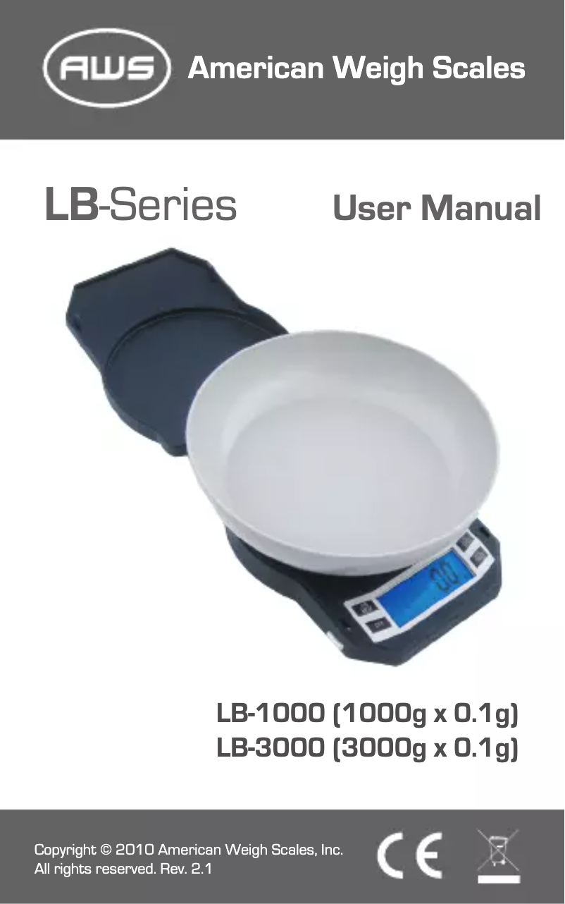 Page n°1 - Manuel utilisateur American Weigh Scales LB-501