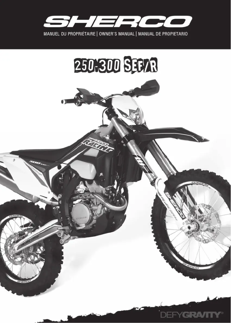 Page 1 de la notice Manuel utilisateur Sherco 250 SEF (2018)