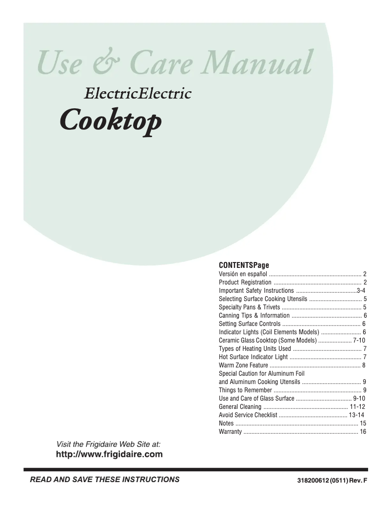 Page 1 de la notice Manuel utilisateur Frigidaire GLEC36S8ES
