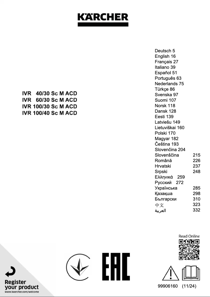 Página 1 del manual Manual de usuario Kärcher IVR 100/30 Sc M ACD