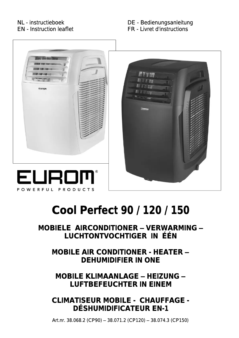 Página 1 del manual Manual de usuario Eurom CoolPerfect 90