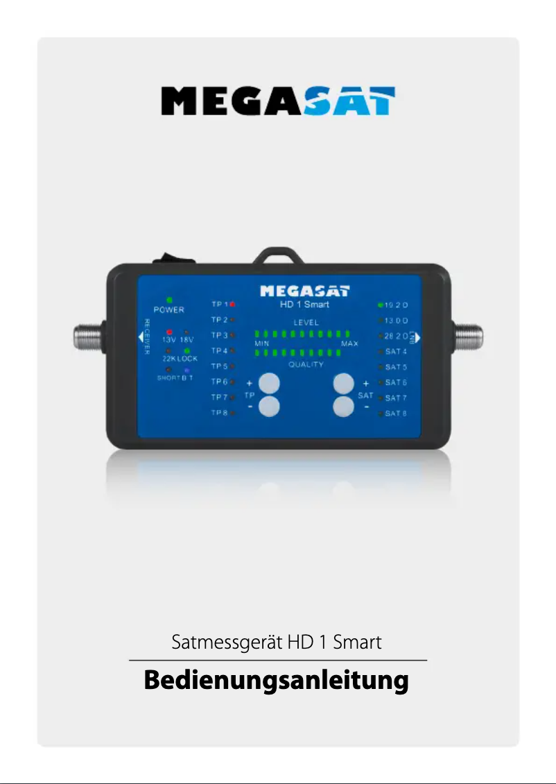 Page 1 de la notice Manuel utilisateur Megasat Satmeter HD 1 Smart