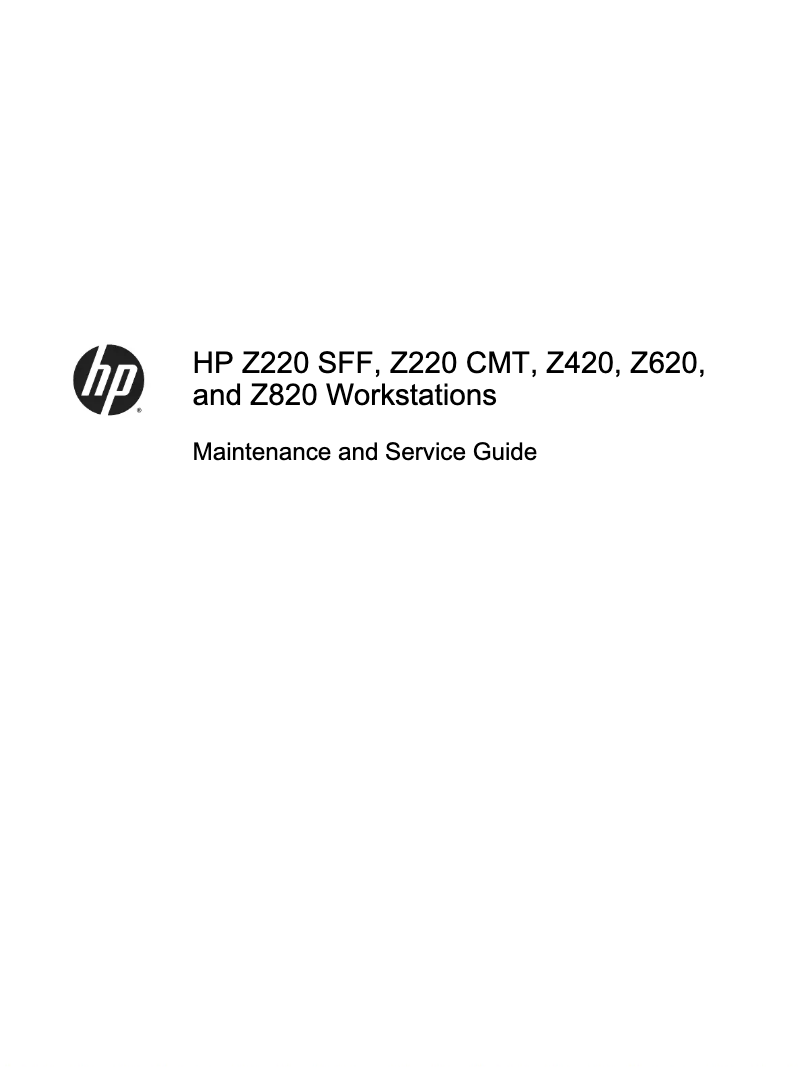 Page 1 de la notice Manuel d'utilisation et d'entretien HP Z220