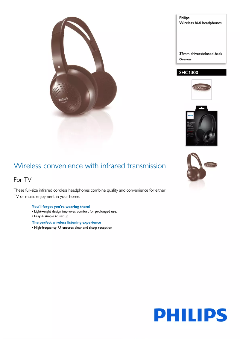 Page n°1 - Fiche technique Philips SHC1300