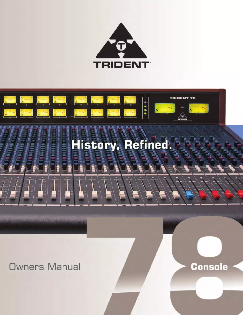 Page n°1 - Manuel utilisateur Trident Console 78