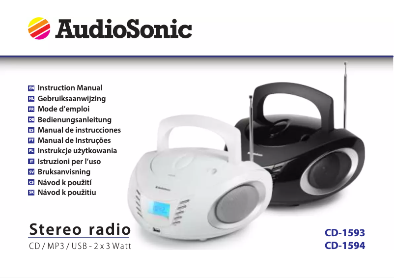 Page 1 de la notice Manuel utilisateur AudioSonic CD-1593