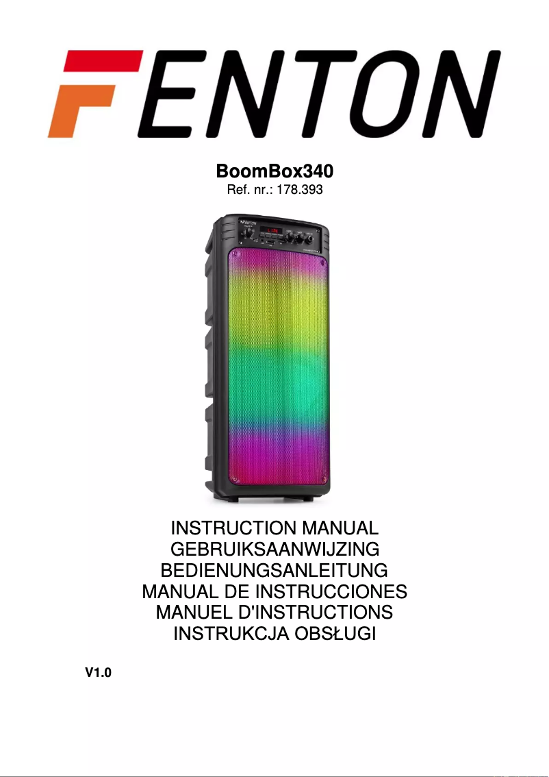 Page 1 de la notice Manuel utilisateur Fenton BoomBox340