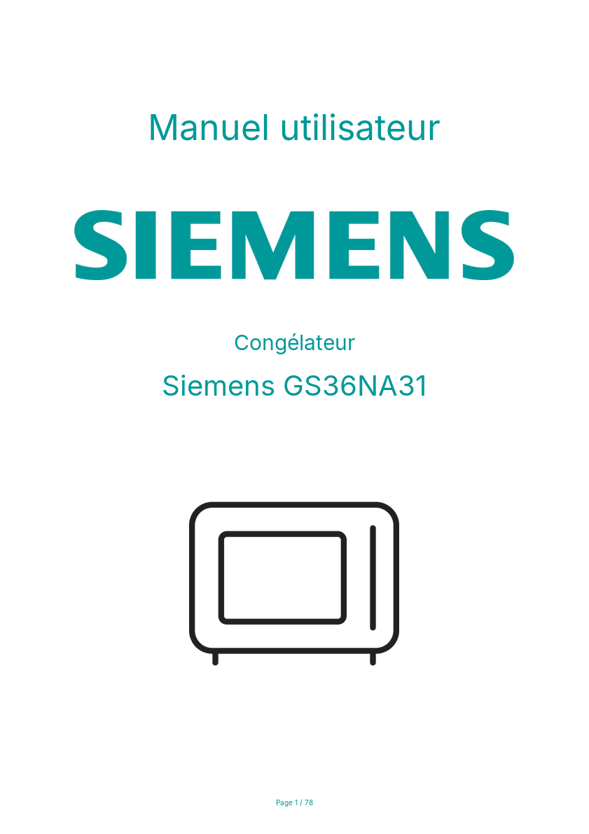 Page n°1 - Manuel utilisateur Siemens GS36NA31
