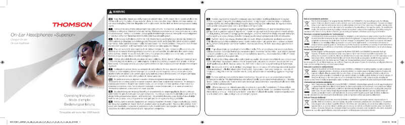 Page n°1 - Manuel utilisateur Thomson Superior