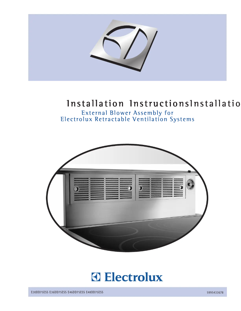 Page 1 de la notice Guide d'installation Electrolux E36DD75ESS