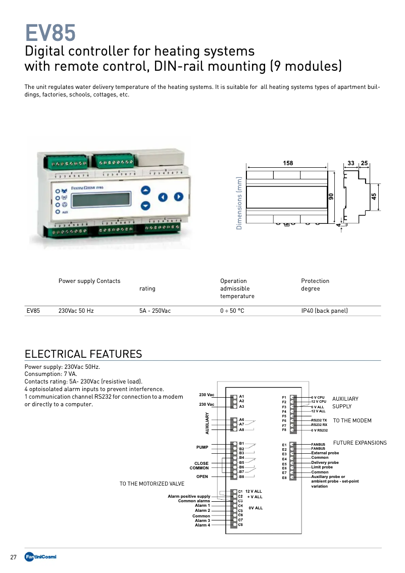 Page n°1 - Manuel utilisateur Fantini Cosmi EV85