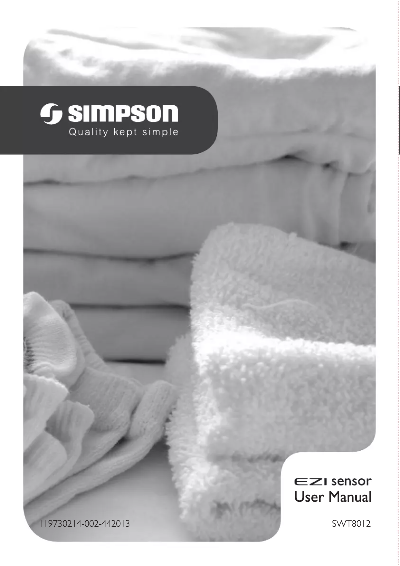 Page n°1 - Manuel utilisateur Simpson SWT8012