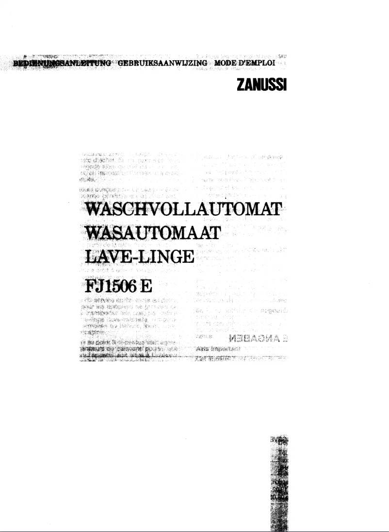 Page 1 de la notice Manuel utilisateur Zanussi Fj 1506 e