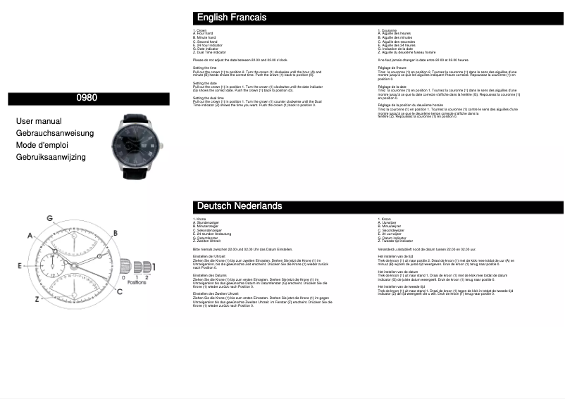 Page 1 de la notice Manuel utilisateur Davis 0980