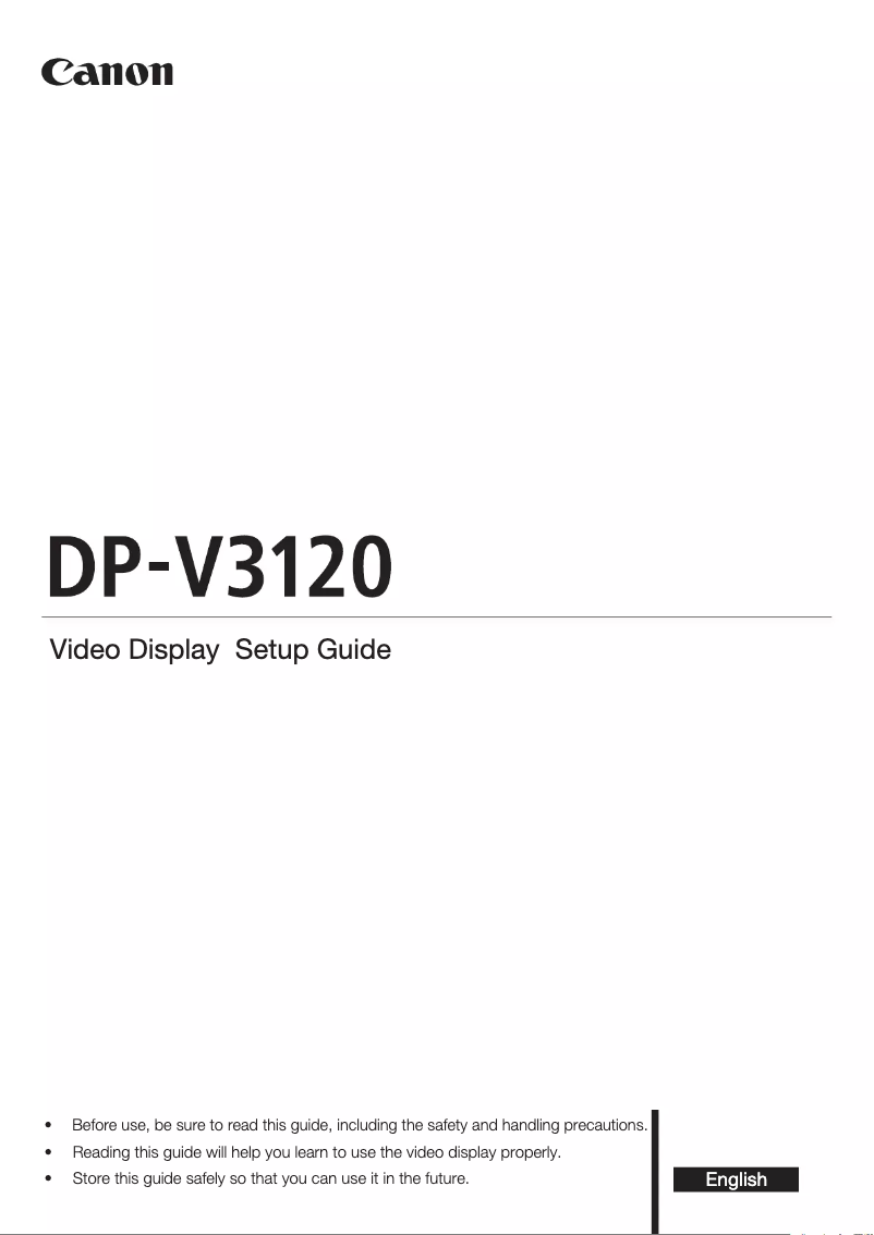 Page 1 de la notice Guide d'installation Canon DP-V3120