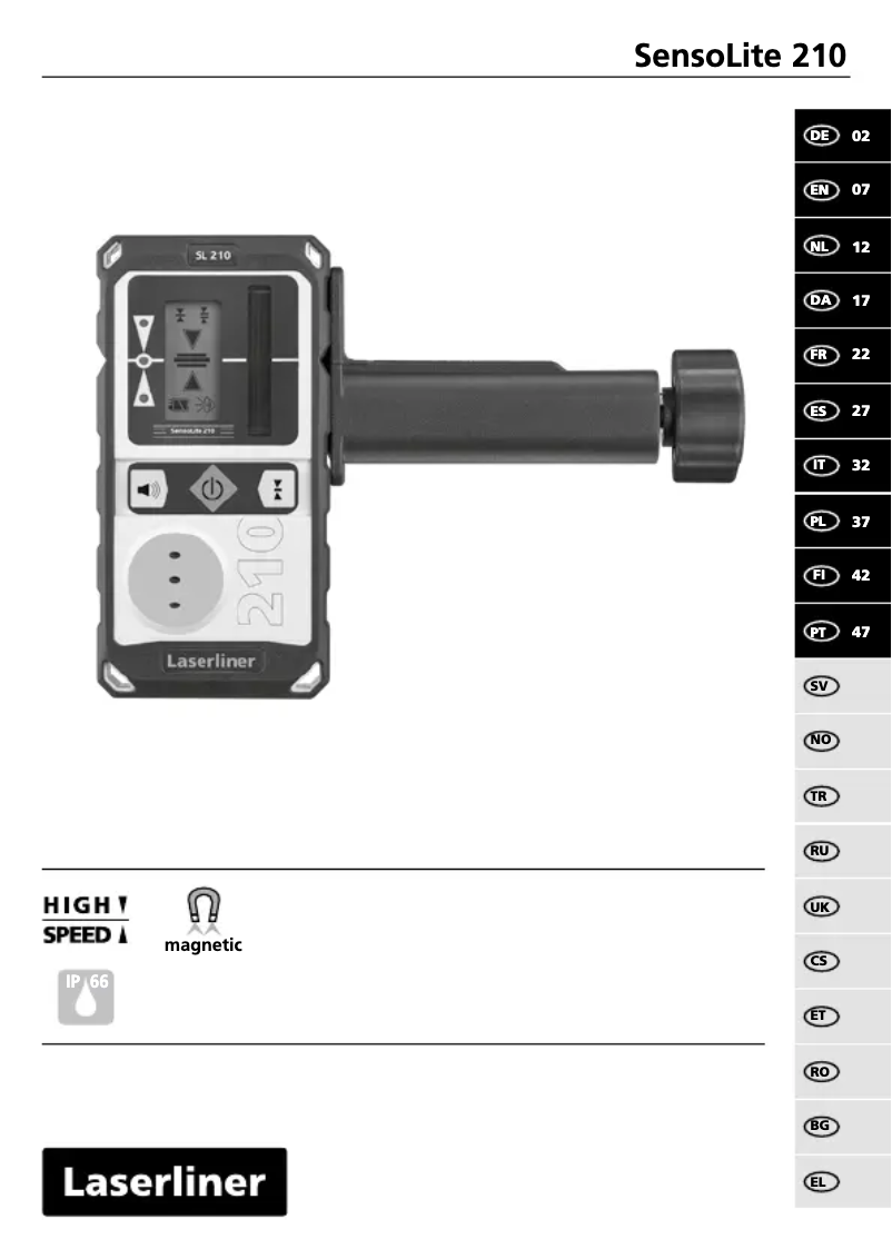 Page 1 de la notice Manuel utilisateur Laserliner SensoLite 210