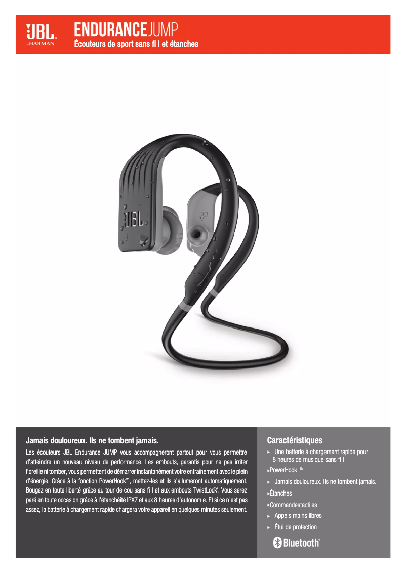 Page 1 de la notice Mode d'emploi JBL Endurance Jump